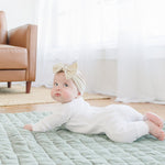 Linen Infant Play Mat with Toy Setup