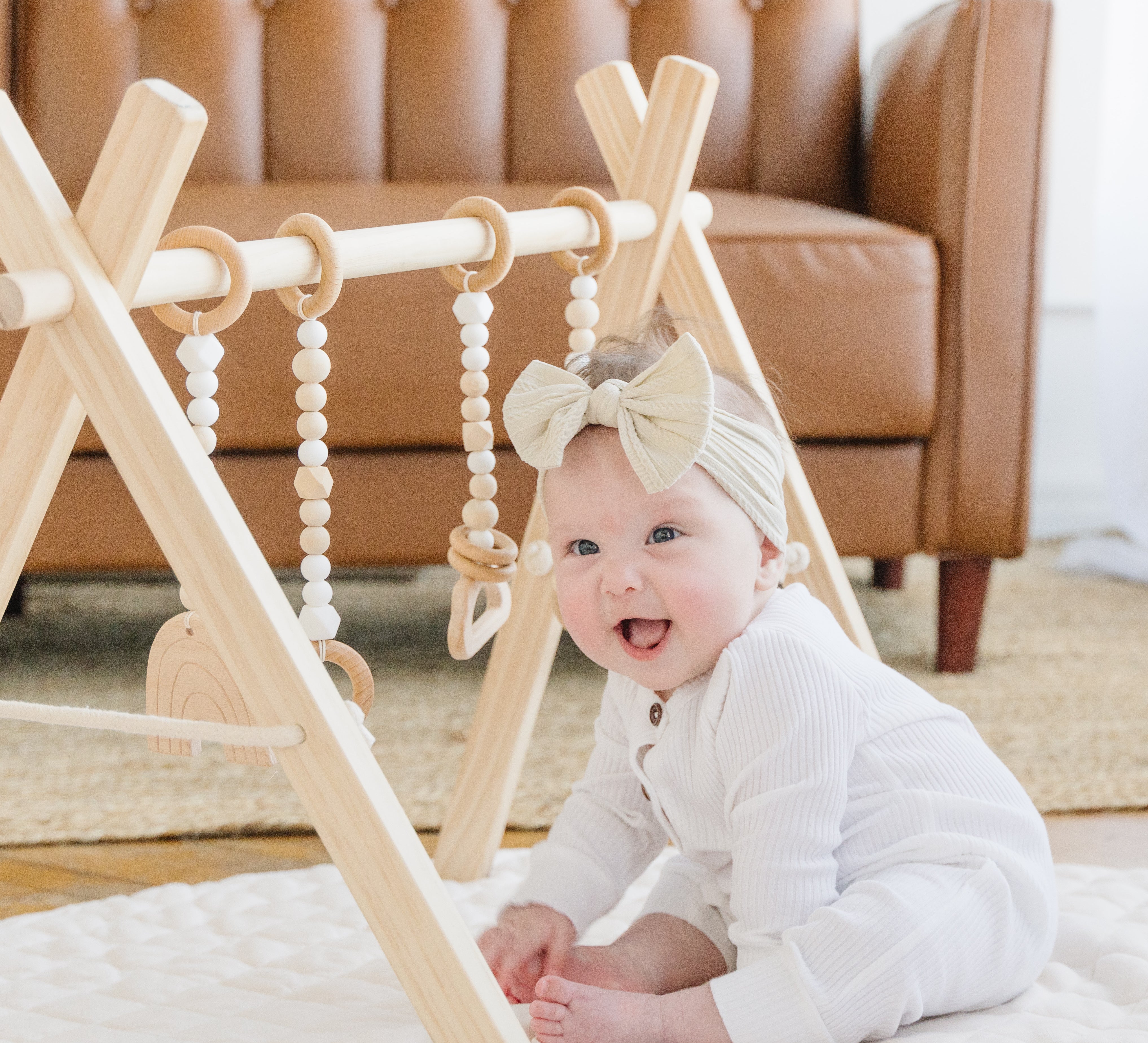 Wooden Baby Gym | Natural Frame PoppyseedPlay