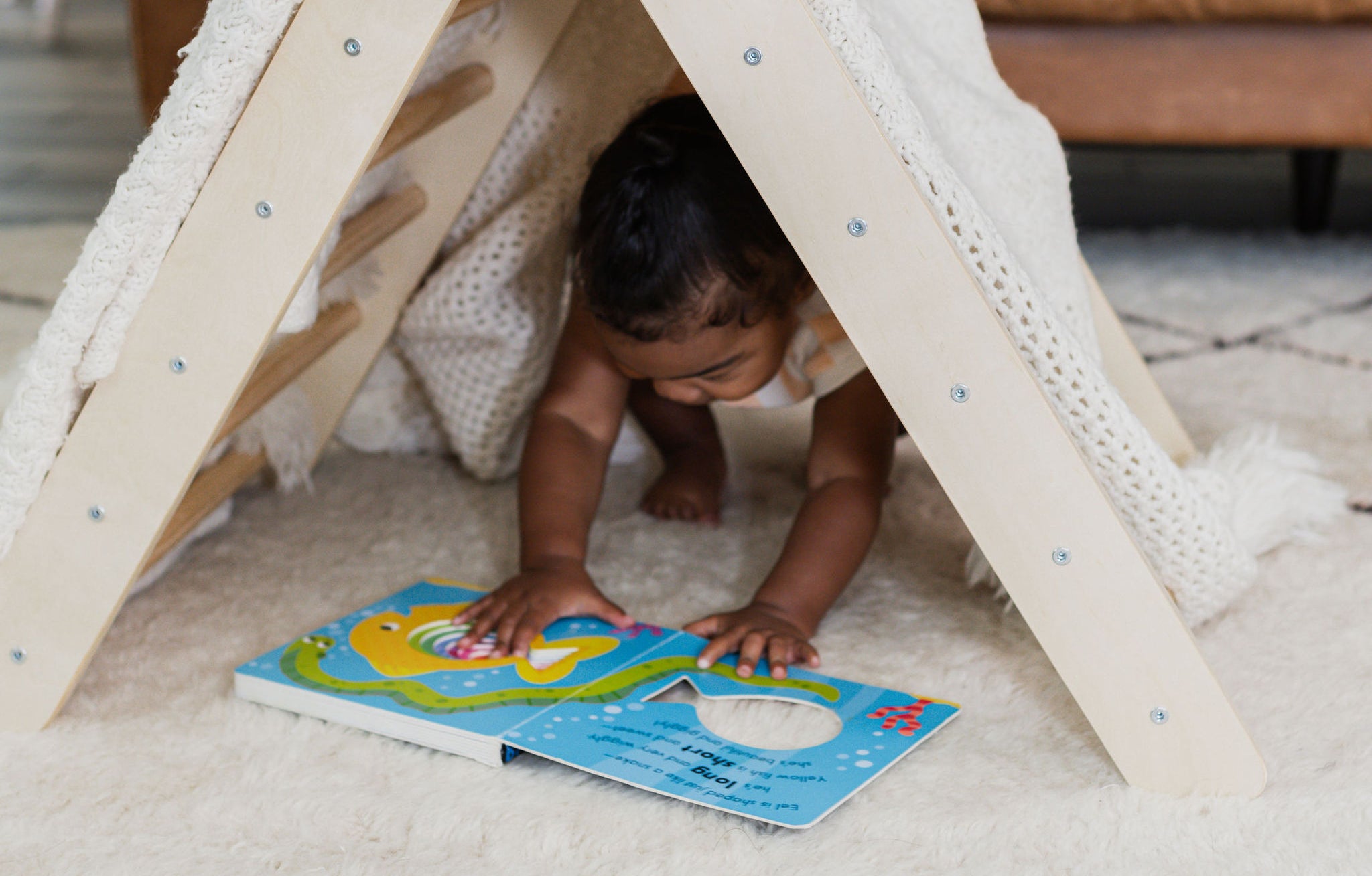 Close-Up of Foldable Triangle on Montessori Climber