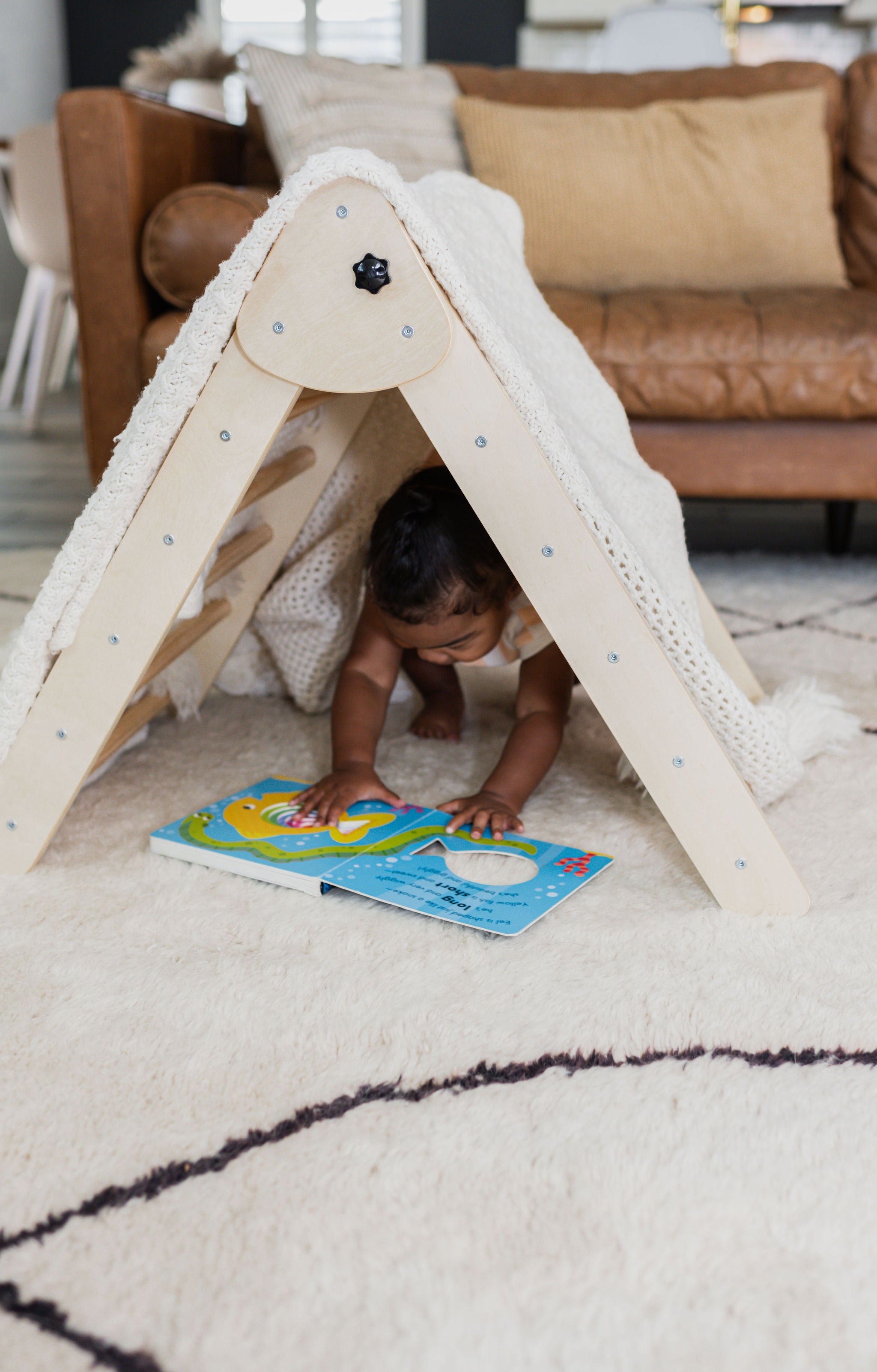 Close-Up of Foldable Triangle on Montessori Climber