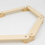 Classic wooden balance beam for developmental play.