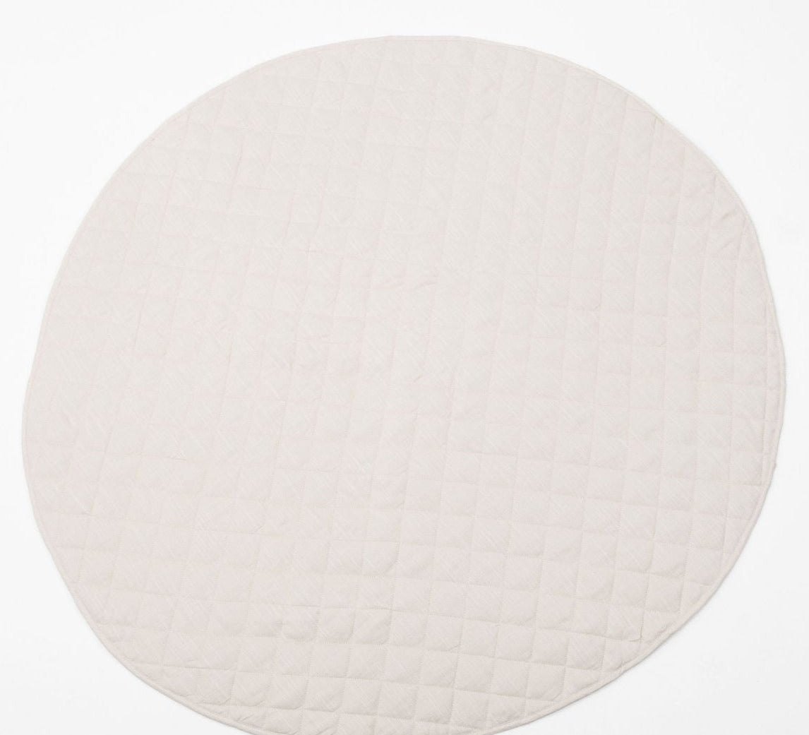 Linen Infant Play Mat Folded for Storage