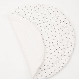 Reversible padded baby play mat with two different designs for versatile play options.