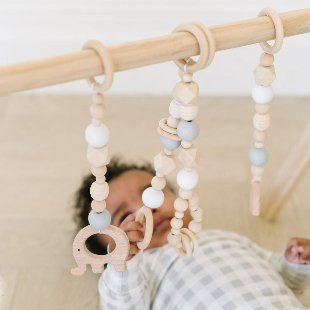 Wooden Baby Gym | Gray and White Toys