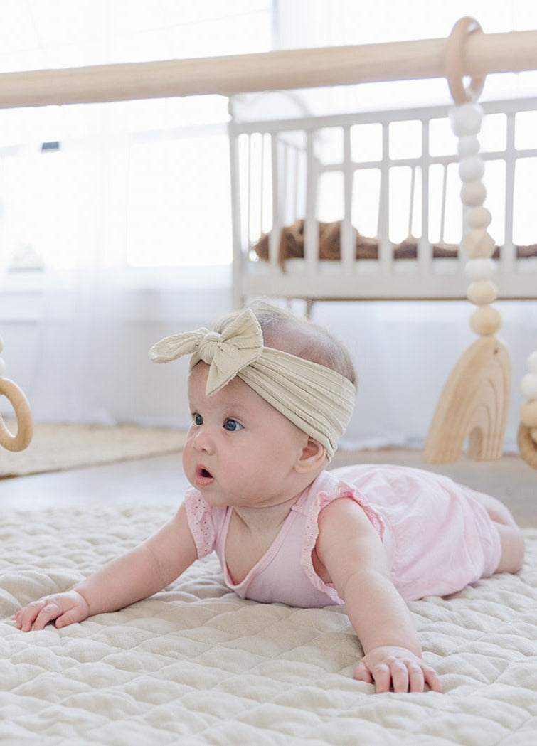 Linen Infant Play Mat in Living Room