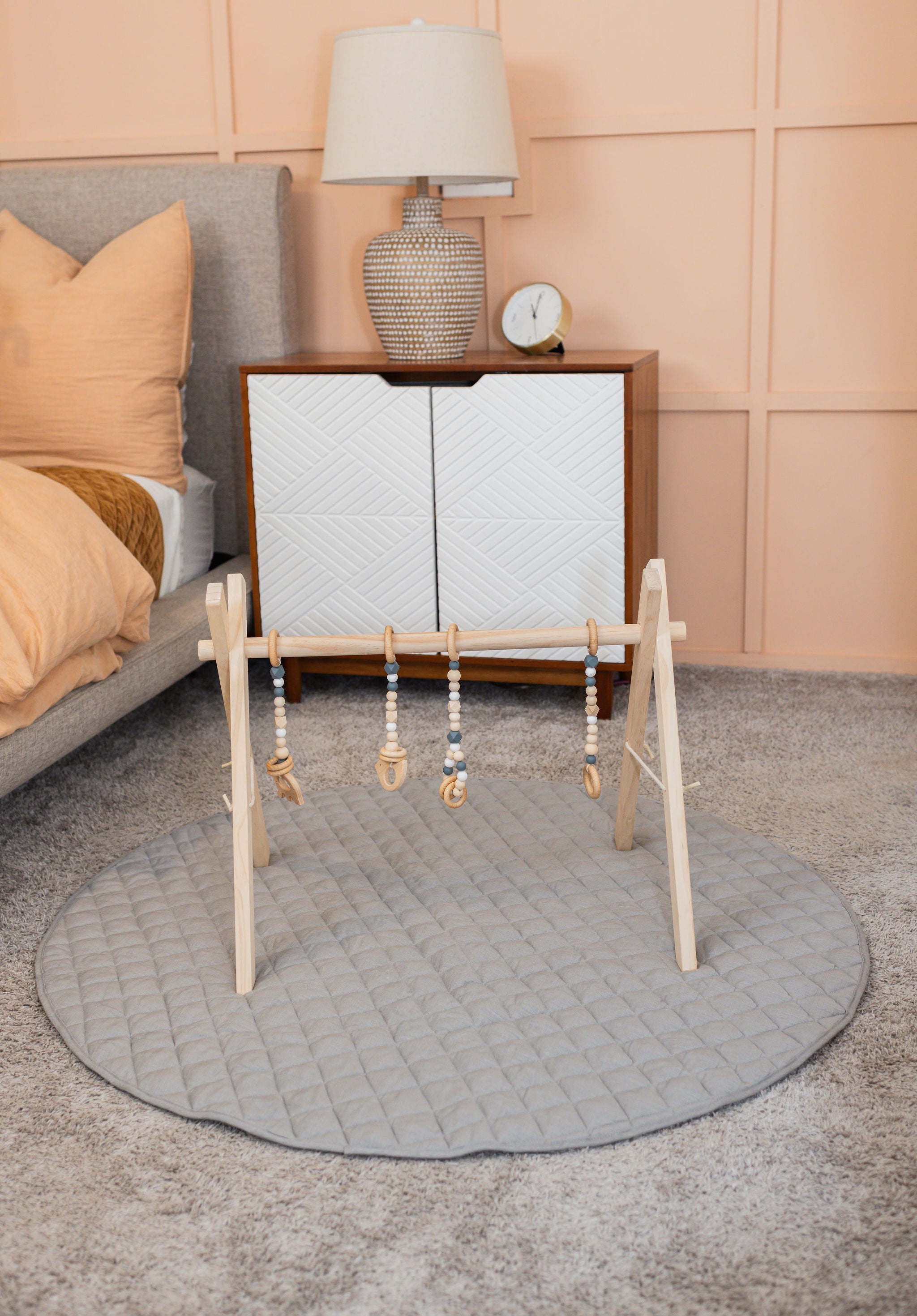 Linen Infant Play Mat in a Bright Playroom