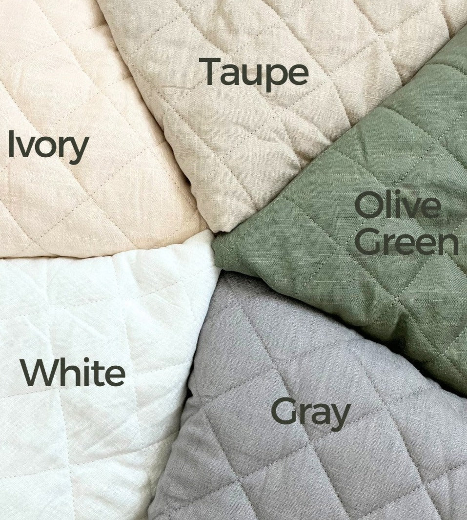 Edge Detail of Linen Infant Play Mat
