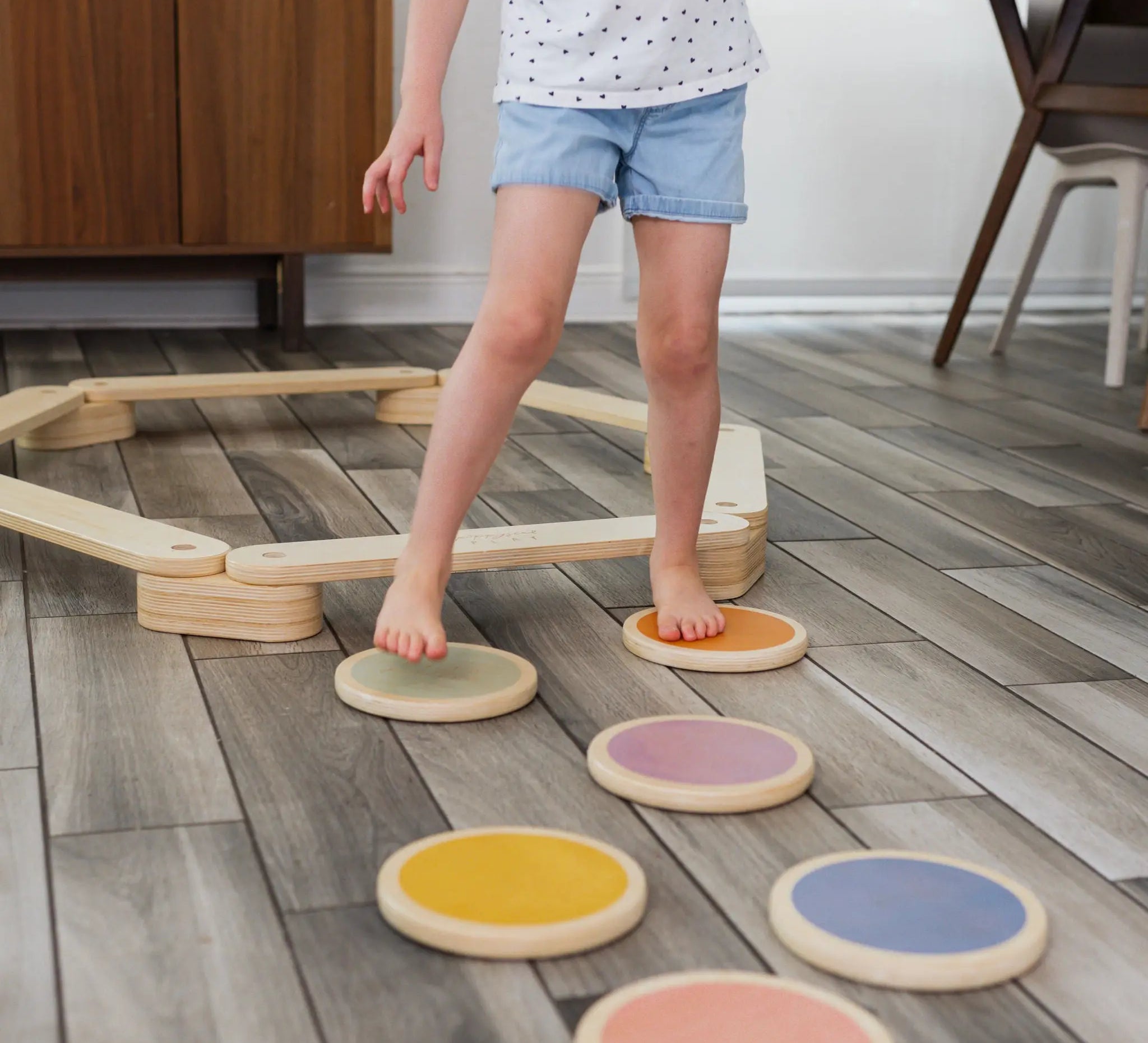 Mini Balance Bundle | Balance Beam & Stepping Stones - Poppyseed Play