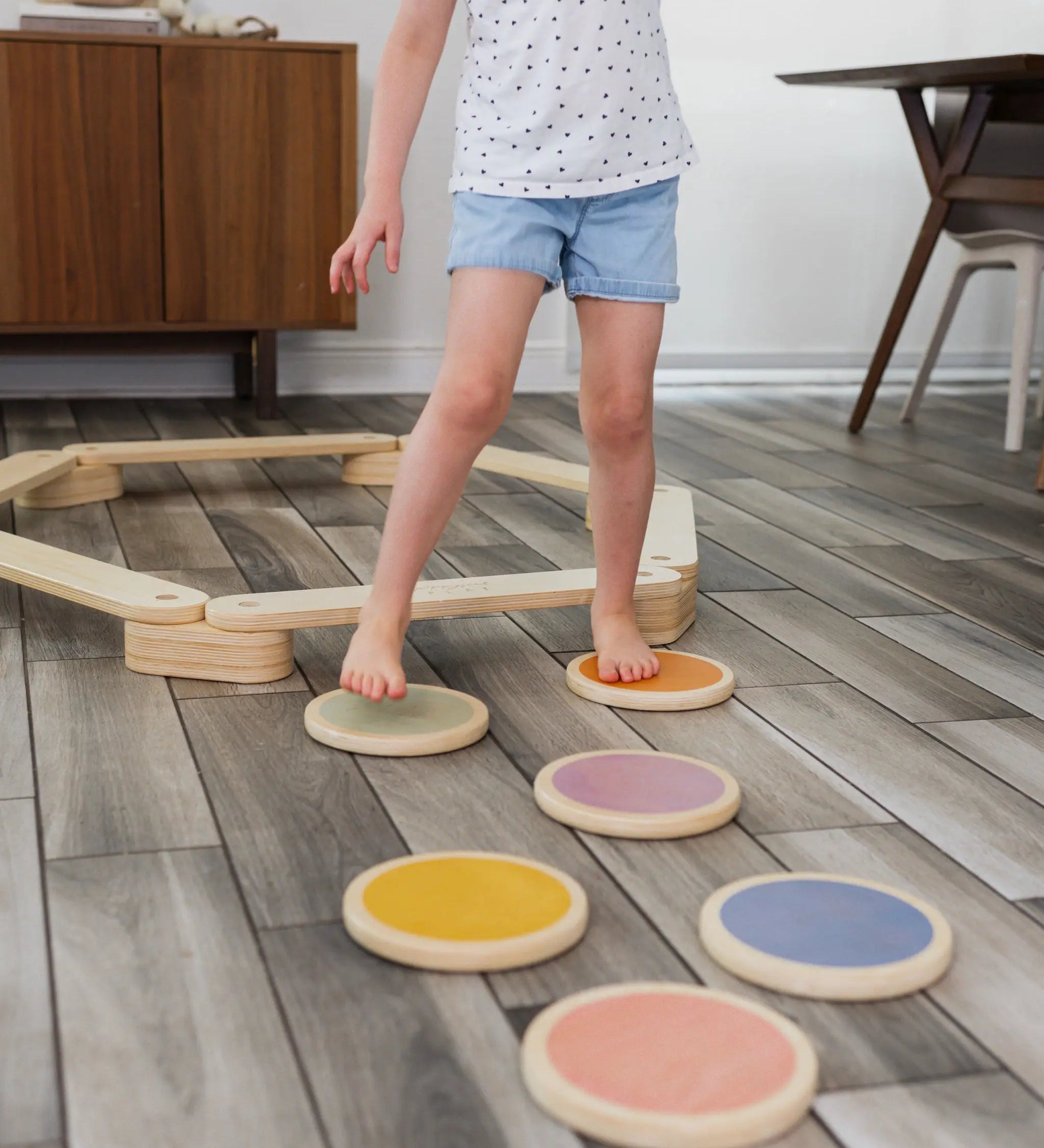 Mini Balance Bundle | Balance Beam & Stepping Stones - Poppyseed Play