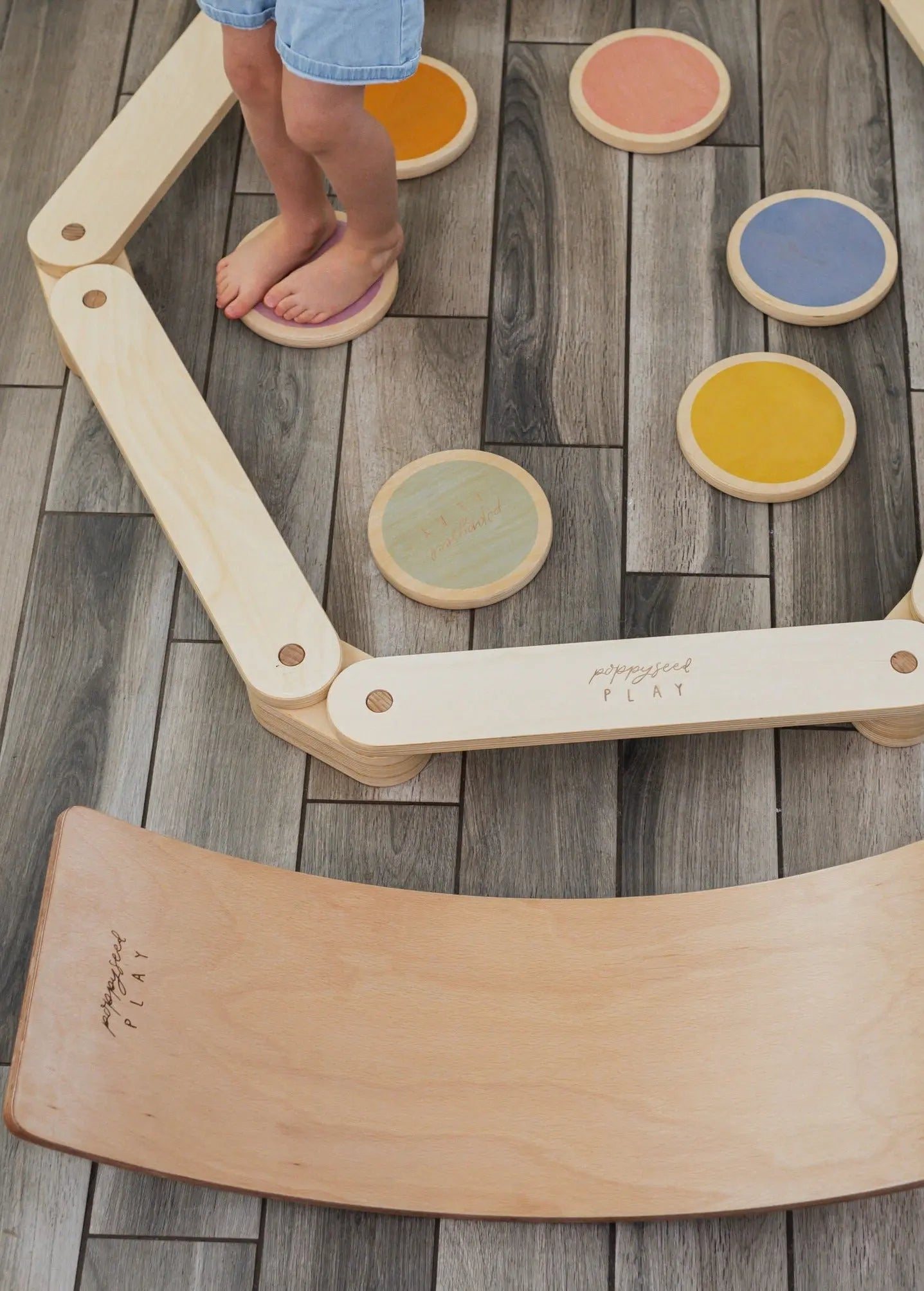 Ultimate Balance Bundle | Balance Beam, Stepping Stones, & Balance Board - Poppyseed Play