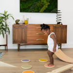 Ultimate Balance Bundle arranged with balance beam, stepping stones, and balance board.
