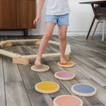 Detailed view of the balance beam, stepping stones, and balance board in the Ultimate Balance Bundle.