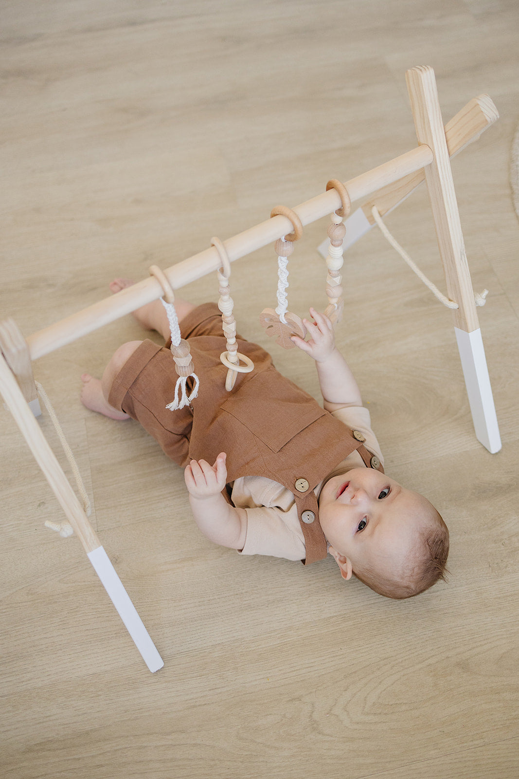 Wooden Baby Gym + Macrame Toys  - Poppyseed Play